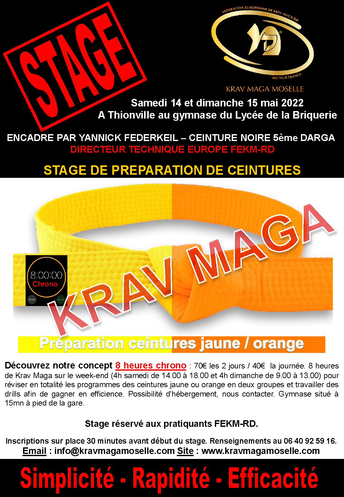 Préparation ceintures jaune et orange - Thionville