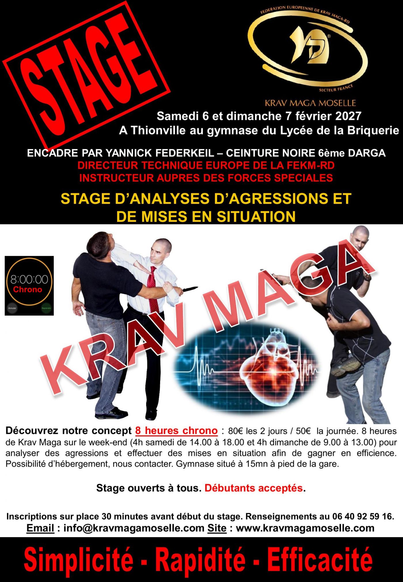 8-hour course "Analysis of aggressions / Situational exercises" at Thionville.