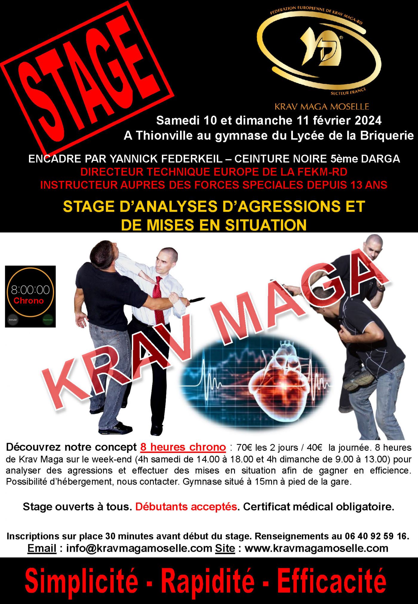 Stage 8 heures Chrono « Analyse des agressions / Mises en situation » à Thionville.