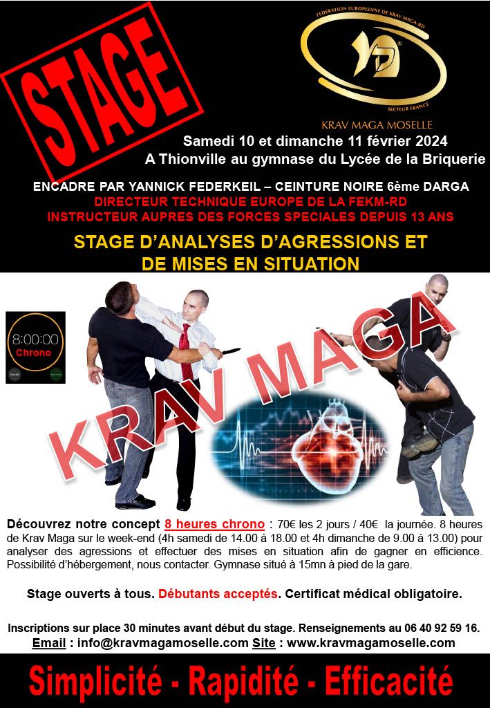 8-hour course "Analysis of aggressions / Situational exercises" at Thionville.