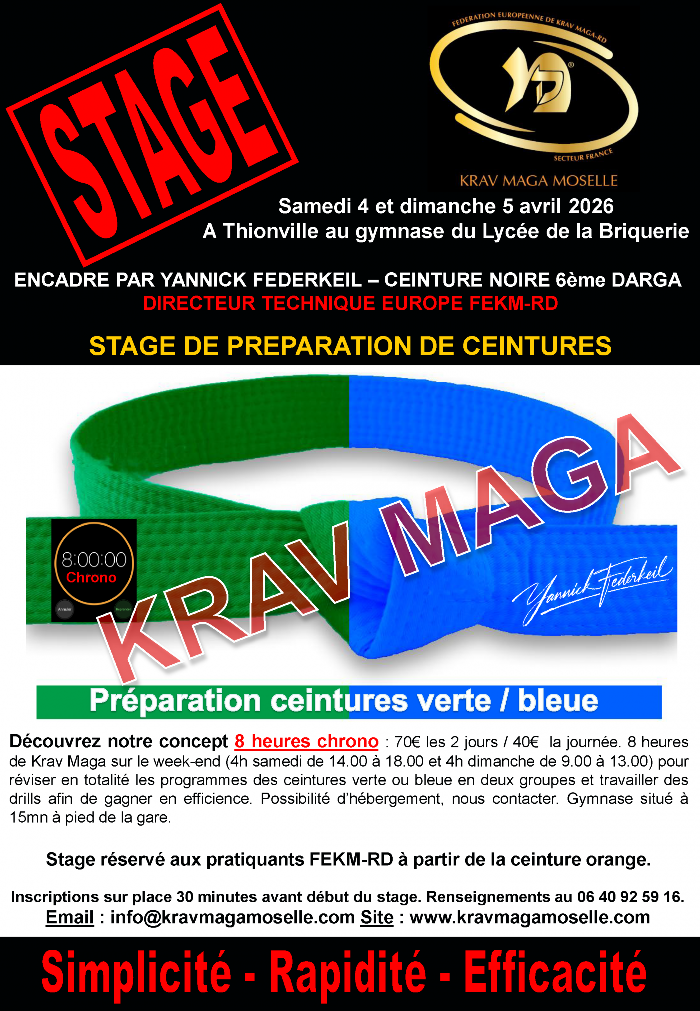 8h Chrono : Préparation des ceintures vertes et bleues - Thionville