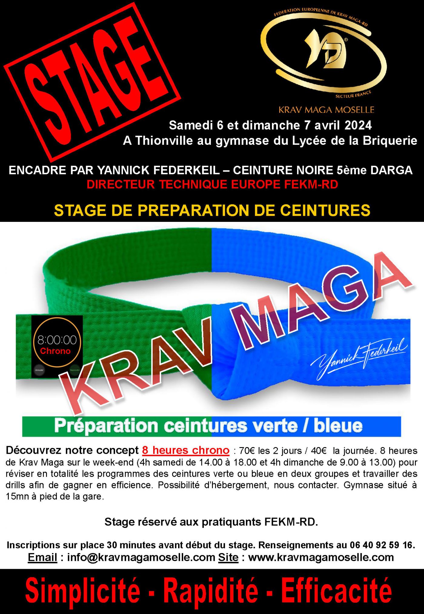 Préparation des ceintures vertes et bleues - Thionville