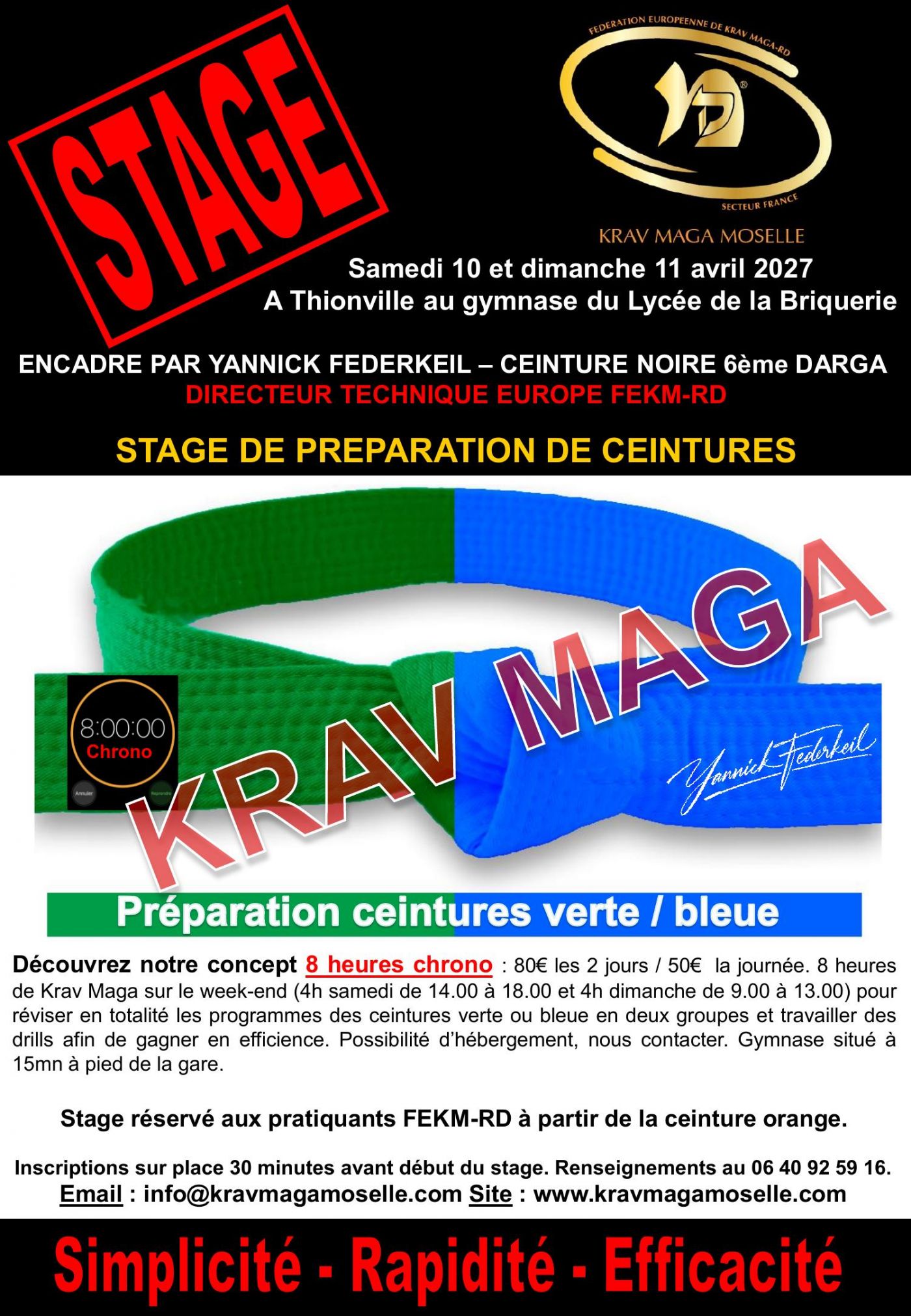 8 hours Chrono - Preparation of the green and blue belts - Thionville
